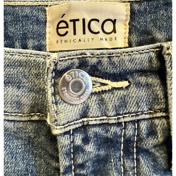 NWT ETICA Women's Medium Wash High Rise Straight ETHICALLY MADE‎ Blue Jeans 27 - Picture 3 of 4